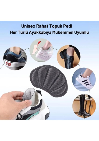 Ayakkabı Vurma Önleyici Topuk Arkası Ped, Siyah Bez, Yapışkanlı Dolgulu Topuk Arkası Koruması