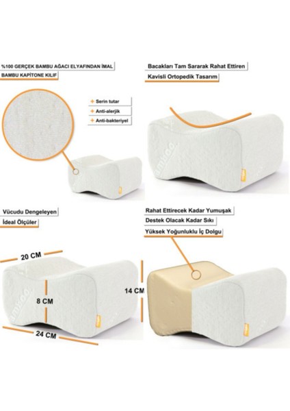 Bambu Serisi Ortopedik Diz Yastığı