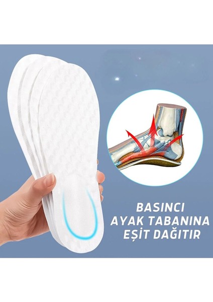 Anatomik Poliüretan Ayakkabı Tabanlığı - Beyaz - 1 Çift - 42 - 43 Numara