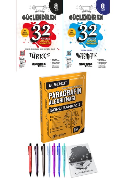 8. Sınıf Lgs Güçlendiren 32 Haftalık Türkçe Matematik Kazanım Denemeleri - 8. Sınıf Lgs Paragrafın Algoritması Soru Bankası