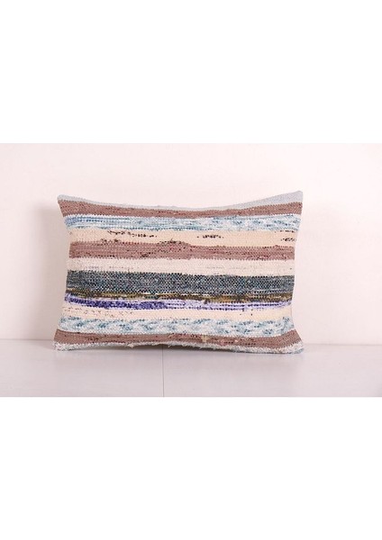 Çizgili El Dokuma Kilim Kırlent Kılıf