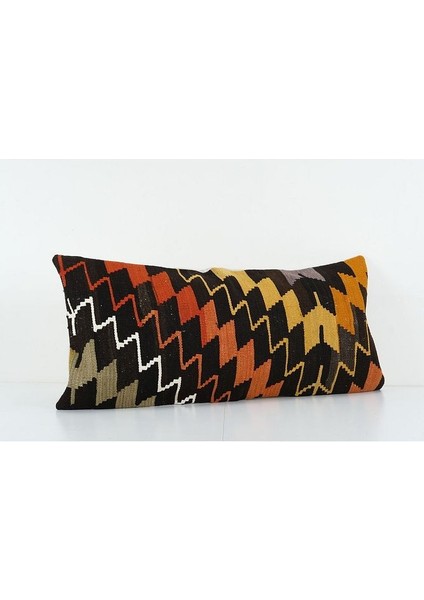Kahverengi Renkli Geometrik El Dokuma Kilim Kırlent Kılıf 45 x 95 cm fiyatları