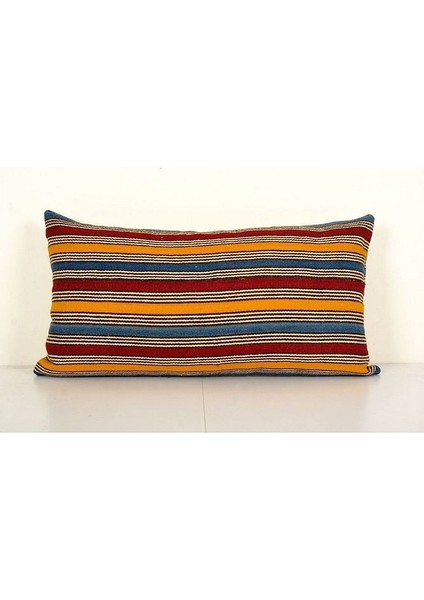 Çizgili El Dokuma Kilim Kırlent Kılıf