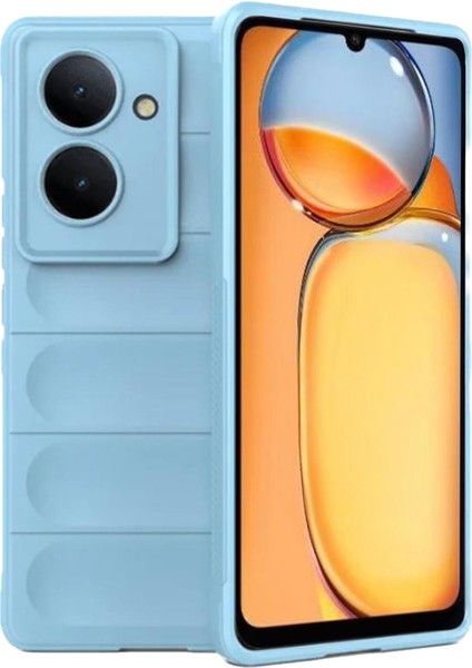 Denza Case Xiaomi Redmi 13C Kılıf Arkası Bombeli Silikon Kapak - Sky Blue + Ekran Koruyucu