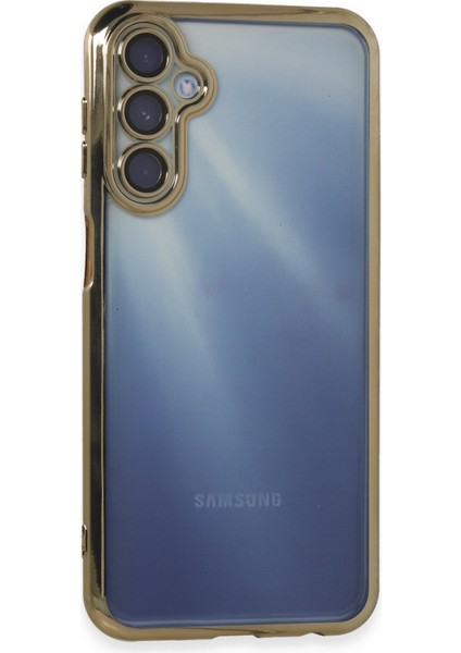 Denza Case Samsung Galaxy A15 Kılıf Kenarları Renkli Kamera Çıkıntılı Kapak - Gold + Ekran Koruyucu