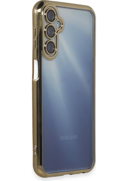 Denza Case Samsung Galaxy A15 Kılıf Kenarları Renkli Kamera Çıkıntılı Kapak - Gold + Ekran Koruyucu