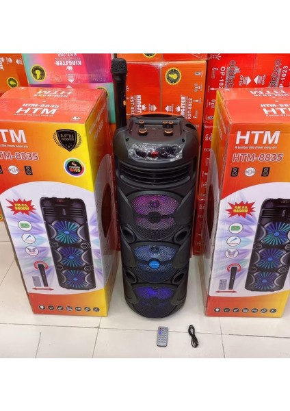 Kablosuz Mikrofonlu Kumandalı 82CM Boyunda Dev Speaker (Aux-Bt 5.0-Fm Radyo-Sd Kart) 2024 Yeni Model