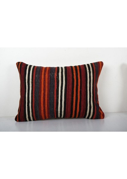 Çizgili El Dokuma Kilim Kırlent Kılıf