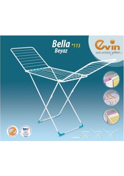 Tekno Trust Metal Bella Çamaşır Kurutmalık Çamaşır Askılık Paslanmaz Metal Beyaz