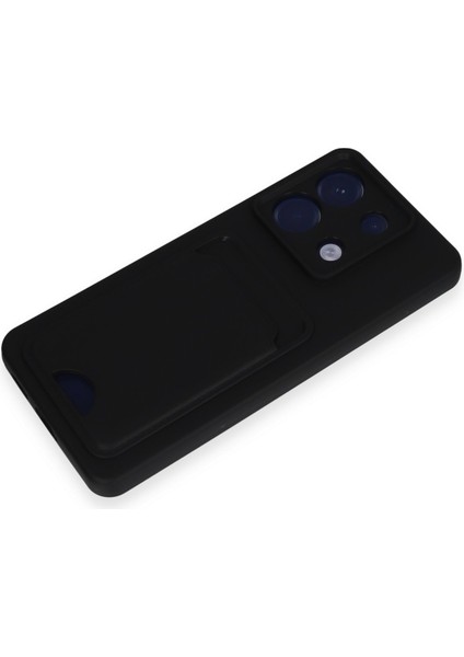 Denza Case Xiaomi Redmi Note 13 Pro 5g Kılıf Kartvizitli Silikon Kapak - Siyah + Ekran Koruyucu