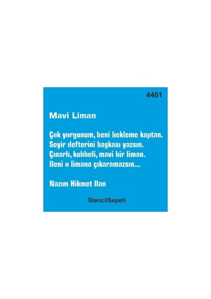 4401-STENSİL Yazı Şablon 30X30