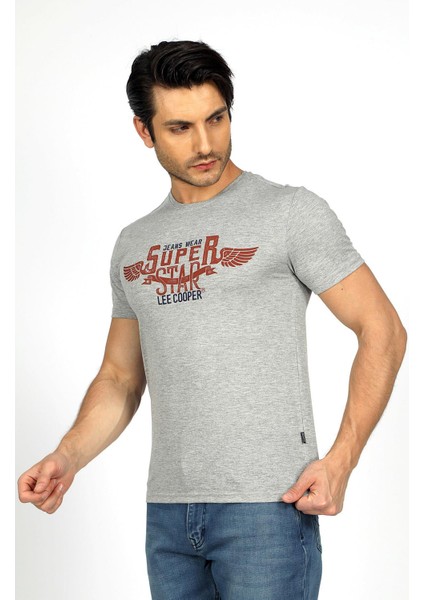 Bisiklet Yaka Gri Melanj Erkek T-Shirt 232 Lcm 242046 Sertıw Gri Melanj modelleri
