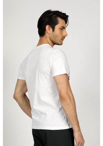 Lee Cooper Bisiklet Yaka Beyaz Erkek T-Shirt 232 Lcm 242047 Kaeıth Beyaz