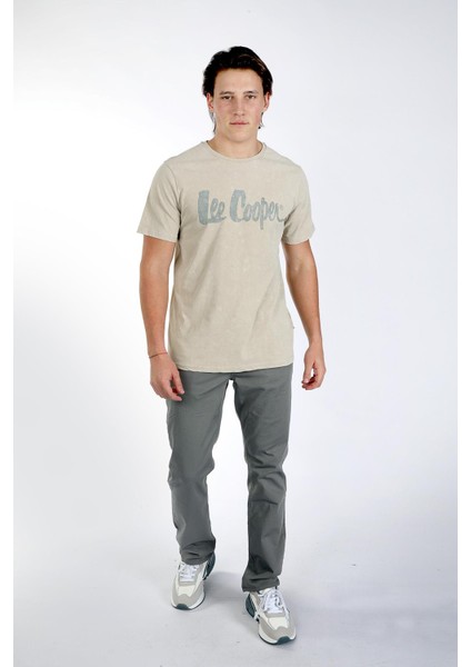 Yuvarlak Yaka Bej Erkek T-Shirt 242 Lcm 242018 New Drawıng Bej