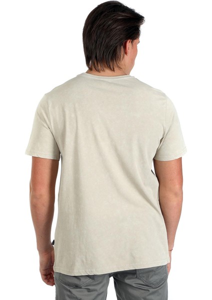 Yuvarlak Yaka Bej Erkek T-Shirt 242 Lcm 242018 New Drawıng Bej