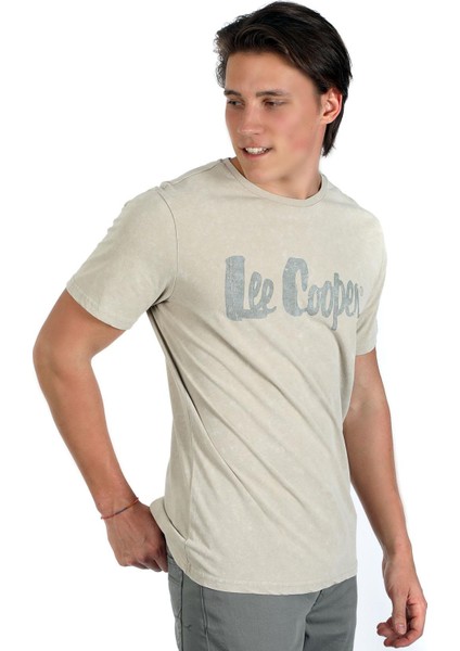 Yuvarlak Yaka Bej Erkek T-Shirt 242 Lcm 242018 New Drawıng Bej