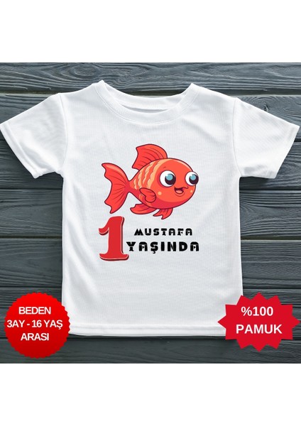 Yaşında Yazılı Kişiye Özel Çocuk Tişörtü