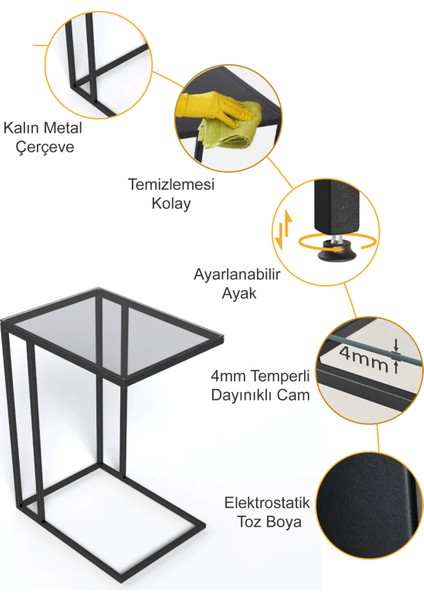 Ursa C Sehpa Yan Sehpa Koltuk Sehpası modelleri