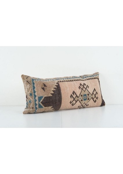 Kahverengi Renkli Geometrik El Dokuma Kilim Kırlent Kılıf 30 x 75 cm fiyatları