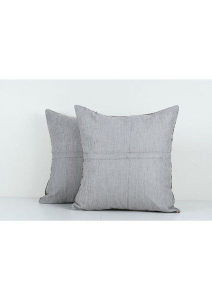 Kahverengi Renkli Geometrik El Dokuma Kilim Kırlent Kılıf 50 x 50 cm fırsatları