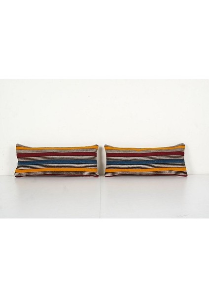 Set Çizgili El Dokuma Kilim Kırlent Kılıf