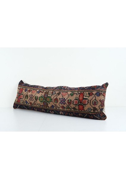 Kahverengi Renkli Geometrik El Dokuma Kilim Kırlent Kılıf 30 x 100 cm modelleri