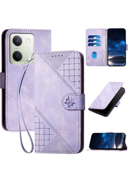Vıvo Y100 Kabartmalı Kelebek Yüksek Kaliteli Deri Telefon Kılıfı Için Flip Case (Yurt Dışından)