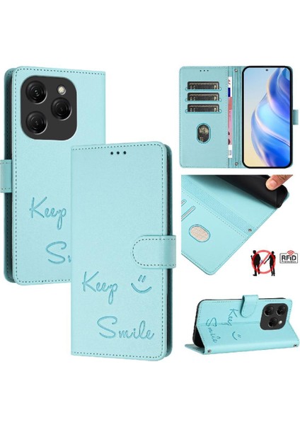 Tecno Spark 20 Pro Flıp Kapak Pu Deri Rfıd Engelleme Kartı Için Kılıf (Yurt Dışından)