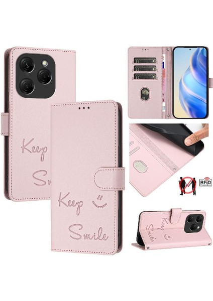 Tecno Spark 20 Pro Flıp Kapak Pu Deri Rfıd Engelleme Kartı Için Kılıf (Yurt Dışından)