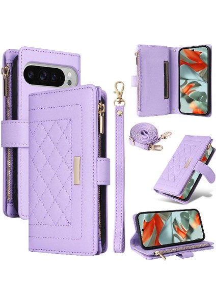 Google Piksel 9 Pro Xl Cüzdan Kart Yuvaları Için Flip Case Kayış Darbeye (Yurt Dışından)