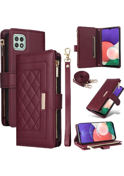 Samsung Galaxy S21 Fe Kayış Cüzdan Darbeye Kart Yuvaları Için Flip Case (Yurt Dışından)