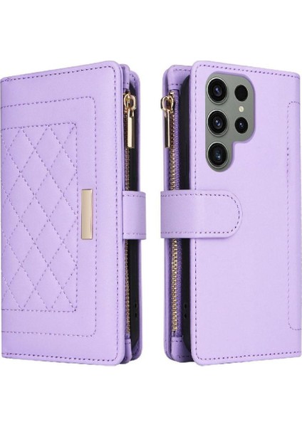 Samsung Galaxy S23 Ultra Kart Yuvaları Için Flip Case Darbeye Cüzdan Kayış (Yurt Dışından)