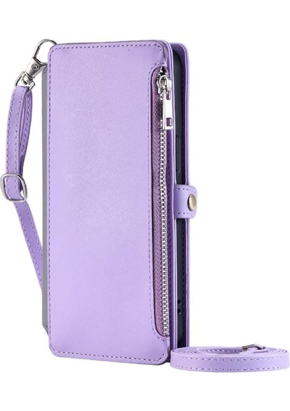 Samsung Galaxy A8 2018 Için Crossbody Durumda Rfıd Engelleme Uzun Kordon Yuvası (Yurt Dışından)