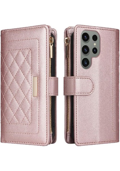 Samsung Galaxy S23 Ultra Kart Yuvaları Için Flip Case Darbeye Cüzdan Kayış (Yurt Dışından)