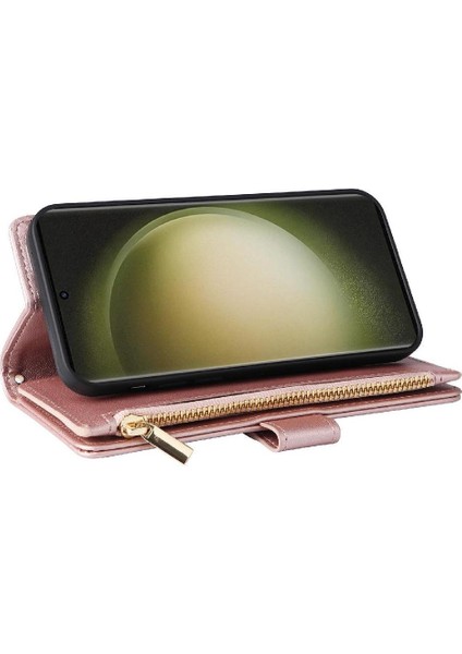 Samsung Galaxy S23 Ultra Kart Yuvaları Için Flip Case Darbeye Cüzdan Kayış (Yurt Dışından) modelleri
