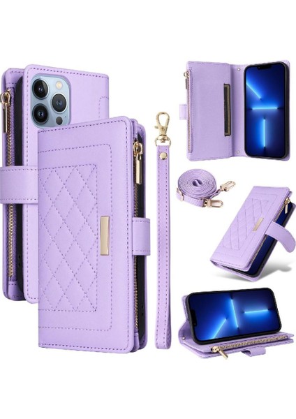 IPhone 13 Için Flip Case Pro Kart Yuvaları Darbeye Cüzdan Kayış (Yurt Dışından)