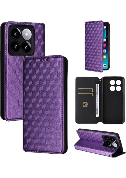 Xiaomi 14T Manyetik Kapatma Kart Yuvaları Için Flip Case Tutucu 3D Desen (Yurt Dışından)
