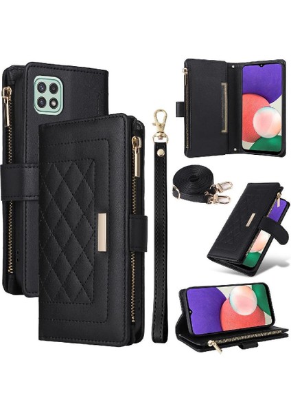 Samsung Galaxy S21 Fe Kayış Cüzdan Darbeye Kart Yuvaları Için Flip Case (Yurt Dışından)