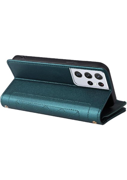 Samsung Galaxy S21 Ultra Kayış Darbeye Cüzdan Kart Yuvaları Için Flip Case (Yurt Dışından) fırsatları