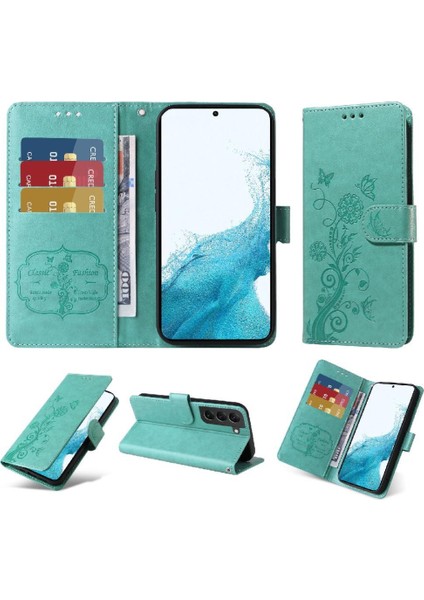 Samsung Galaxy S22 Artı Cardyuvaları Çiçek Deri Flip Case Için Flip Case (Yurt Dışından)