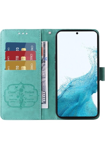 Samsung Galaxy S22 Artı Cardyuvaları Çiçek Deri Flip Case Için Flip Case (Yurt Dışından)