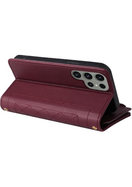Samsung Galaxy S23 Ultra Kart Yuvaları Için Flip Case Darbeye Cüzdan Kayış (Yurt Dışından) indirimleri