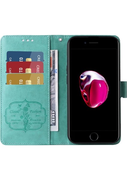 IPhone 6 Için Flip Case Artı Deri Kart Yuvaları Flip Çiçek (Yurt Dışından)