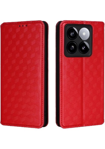 Xiaomi 14T Manyetik Kapatma Kart Yuvaları Için Flip Case Tutucu 3D Desen (Yurt Dışından)