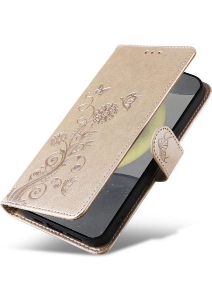 Samsung Galaxy S24 Deri Cardyuvaları Çiçek Flip Case Için Flip Case (Yurt Dışından) modelleri