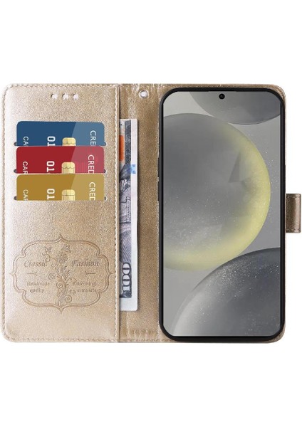 Samsung Galaxy S24 Deri Cardyuvaları Çiçek Flip Case Için Flip Case (Yurt Dışından) fırsatları