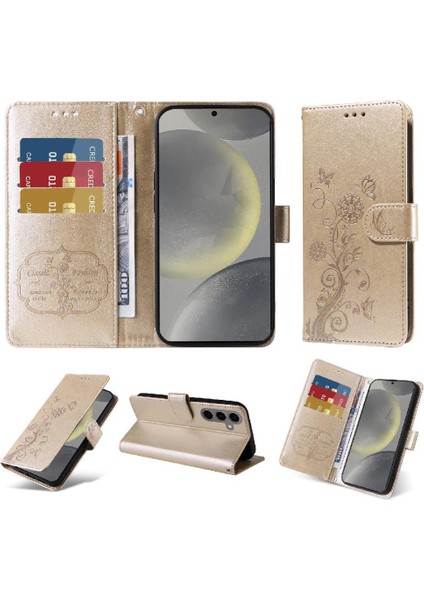 Samsung Galaxy S24 Deri Cardyuvaları Çiçek Flip Case Için Flip Case (Yurt Dışından) indirimleri