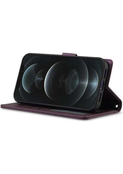 IPhone 12 Için Flip Case Pro Max Cüzdan Kılıf Kickstand Pu Deri 2 In 1 (Yurt Dışından)