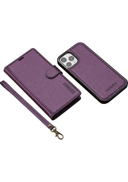 IPhone 11 Için Flip Case Pro Max Bölünmüş Deri Cüzdan Telefon Kapak 2 In 1 Pu (Yurt Dışından)