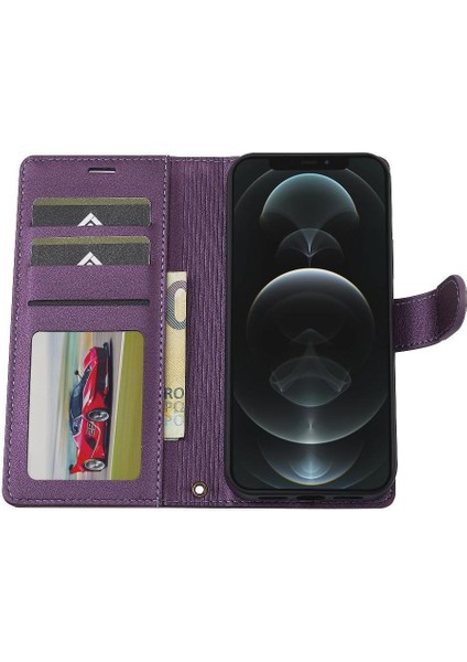 IPhone 11 Için Flip Case Pro Max Bölünmüş Deri Cüzdan Telefon Kapak 2 In 1 Pu (Yurt Dışından)
